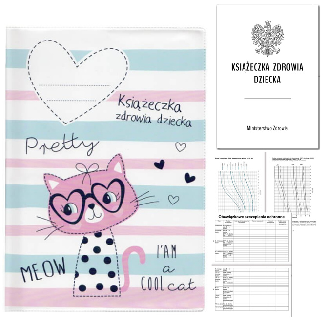 Książeczka Zdrowia Dziecka Książeczka Szczepień A5+okładka kotek