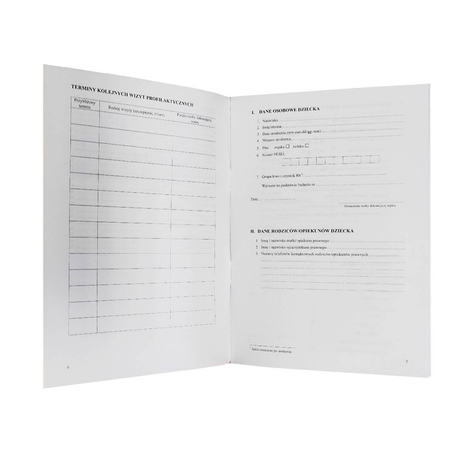Książeczka Zdrowia Dziecka Książeczka Szczepień A5+okładka bocian