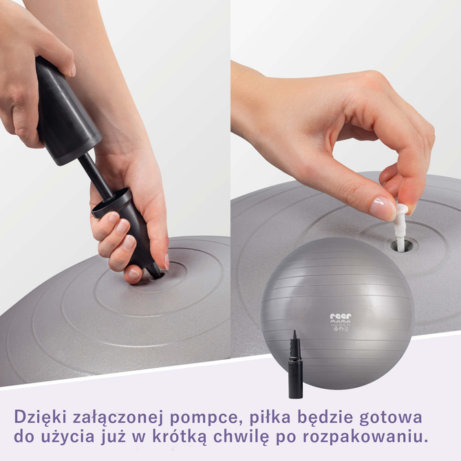 Piłka gimnastyczna 65cm fitness dla kobiet w ciąży anti-burst +pompka REER