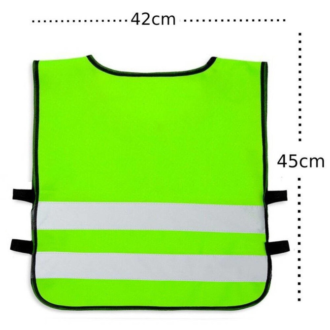 Kamizelka odblaskowa ostrzegawcza zielona dzieci przedszkolak 42x45cm 10szt