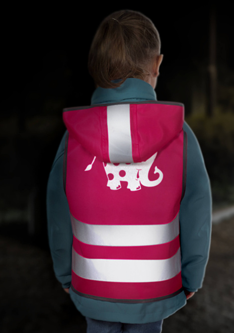 Kamizelka odblaskowa ostrzegawcza róż z kapturem dzieci 80-130cm 3-6l 10szt