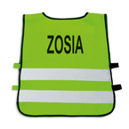 Kamizelka odblaskowa z własnym nadrukiem dla dzieci młodzieży logo napis
