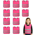 Kamizelka odblaskowa ostrzegawcza róż dzieci przedszkolaków 42x45cm 10szt
