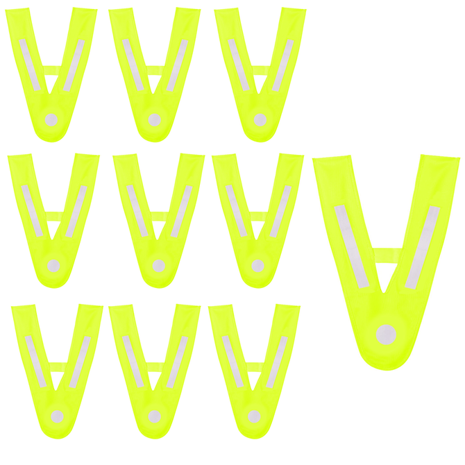 Szelki odblaskowe ostrzegawcze dla dzieci i młodzieży żółte zestaw 10 sztuk