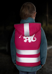 Kamizelka odblaskowa ostrzegawcza róż z kapturem dzieci 80-130cm 3-6l 10szt