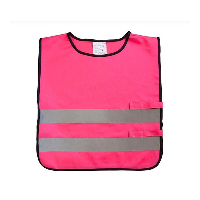 Kamizelka odblaskowa ostrzegawcza róż dzieci przedszkolaków 42x45cm 10szt