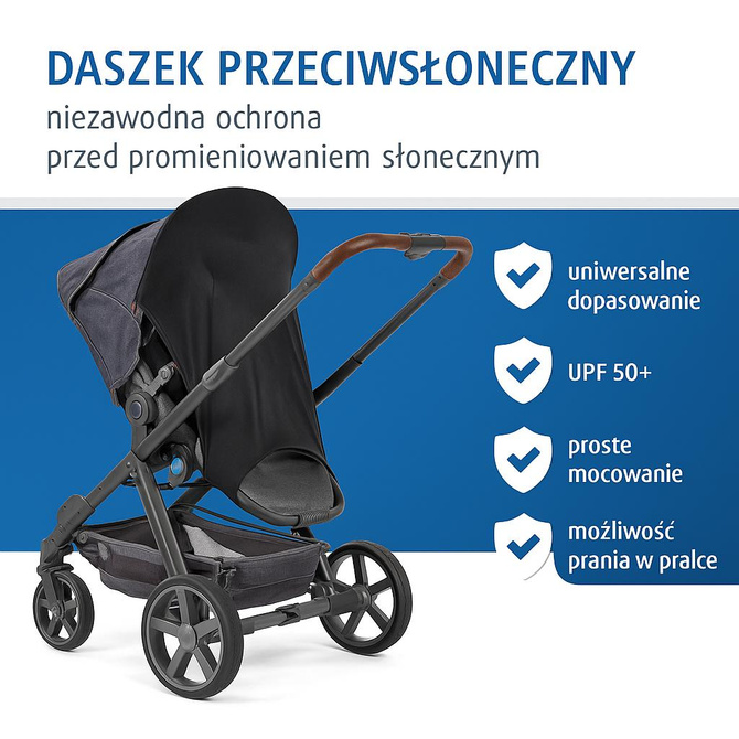 Daszek osłona przeciwsłoneczna do wózka gondoli spacerówki UV UPF 50+ REER