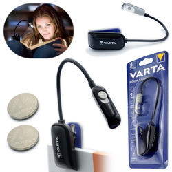 Lampka latarka led czytania z klipsem BookLight 9 lumenów VARTA +2 baterie