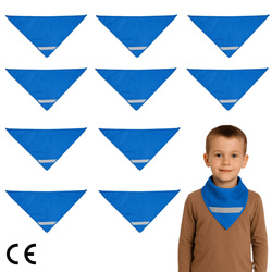 Chusta odblaskowa bandana z pasem odblask dzieci 45x45x66cm niebieska 10szt