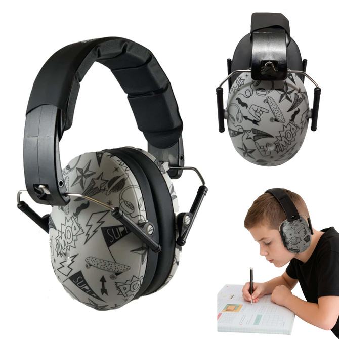 Słuchawki ochronne nauszniki wygłuszające dzieci 3lata+ Graffiti BANZ