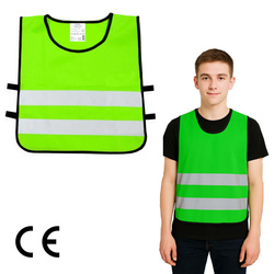 Kamizelka odblaskowa ostrzegawcza zielona dla dzieci młodzieży 50x55cm