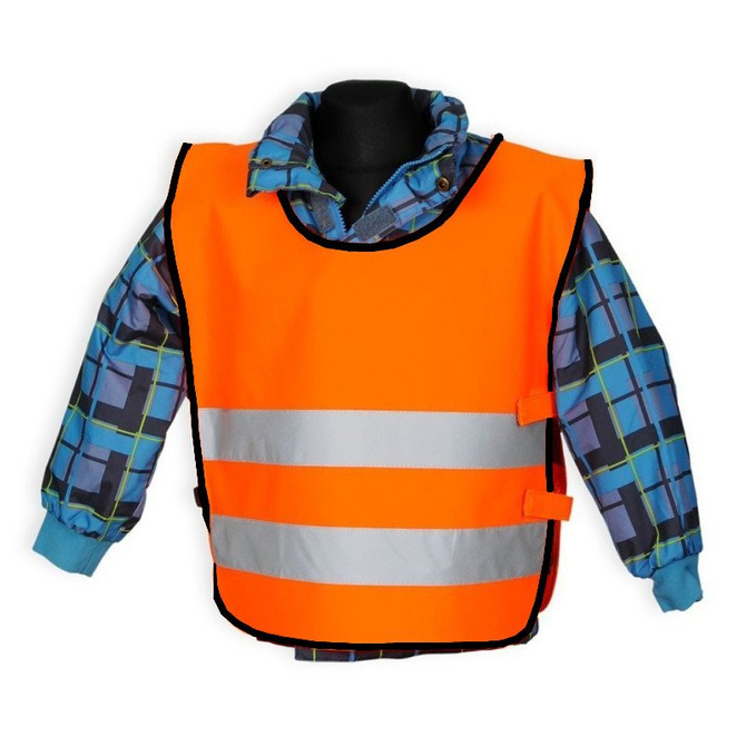 Kamizelka odblaskowa ostrzegawcza pomarańczowa dzieci szkolne 45x50cm 10szt