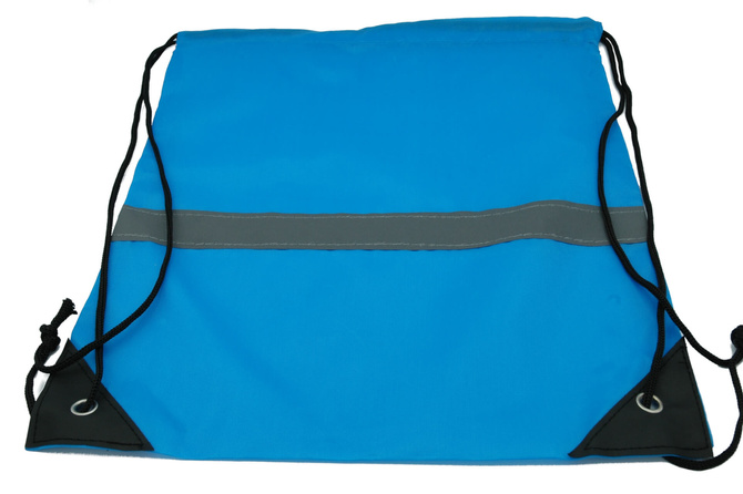 Worek odblaskowy odblask szkolny na buty strój WF niebieski