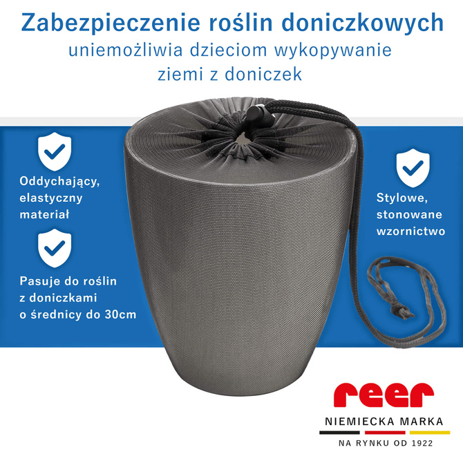 Zabezpieczenie doniczki o średnicy do 30cm 3szt oddychający materiał REER