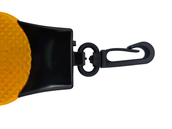 Brelok breloczek LED odblaskowy pulsacyjny 3 tryby świecenia pomarańczowy