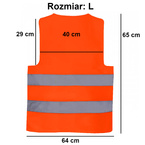 Kamizelka odblaskowa ostrzegawcza dorosłych L VEST2 BHP CE EN20471 orange