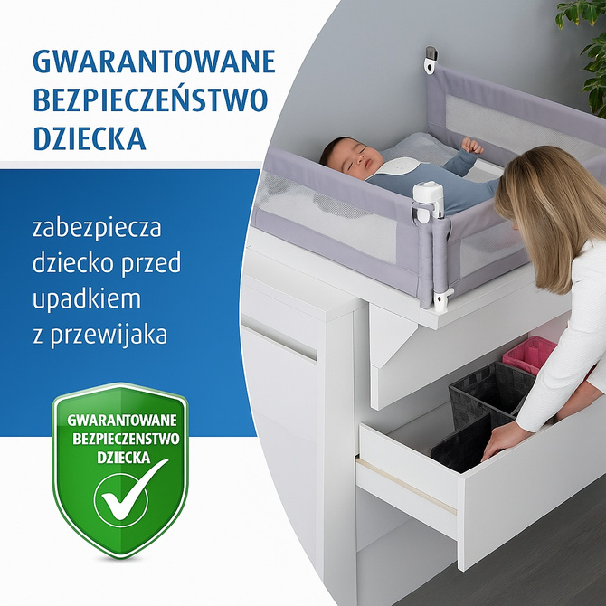 Barierka zabezpieczająca przed upadkiem z przewijaka 80x75cm REER