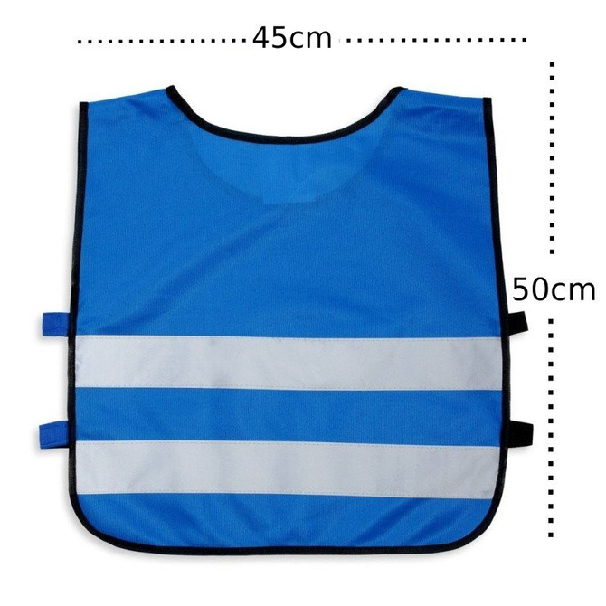 Kamizelka odblaskowa ostrzegawcza niebieska dzieci szkolne 45x50cm 10szt