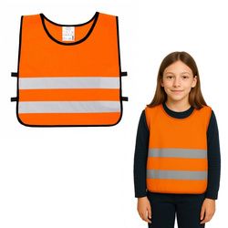 Kamizelka odblaskowa ostrzegawcza pomarańczowa dla dzieci szkolnych 45x50cm