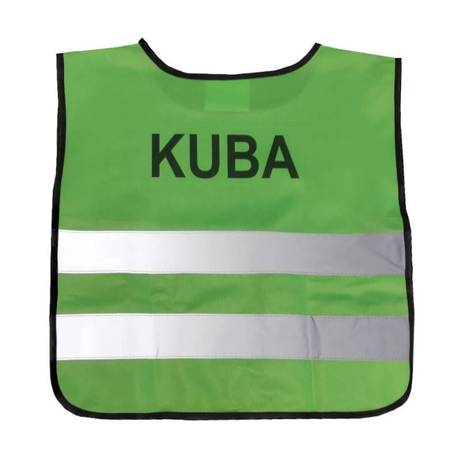 Kamizelka odblaskowa z własnym nadrukiem dla dzieci młodzieży logo napis