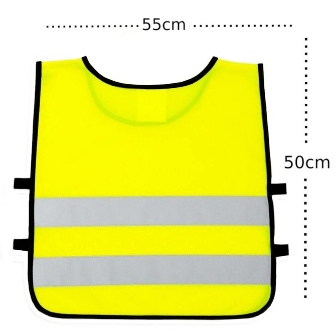 Kamizelka odblaskowa ostrzegawcza żółta dla dzieci młodzieży 50x55cm 10szt