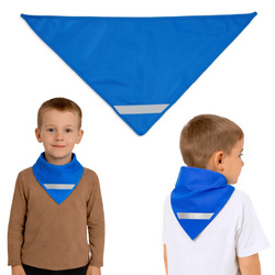Chusta odblaskowa bandana z pasem odblaskowym dzieci 45x45x66cm niebieska