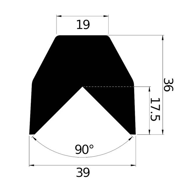 Profil ochronny ostrzegawczy krawędzi typ WP Ud 39x36mm 6m NOMA® PROTECT