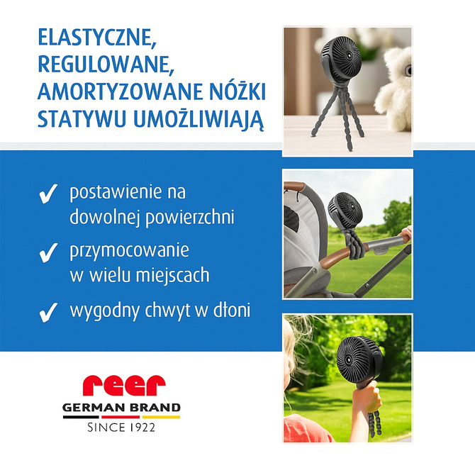Wentylator przenośny do wózka łóżeczka samochodu bezprzewodowy CoolAir REER