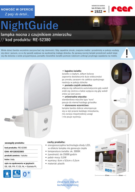 Lampka LED do kontaktu czujnik zmierzchu REER