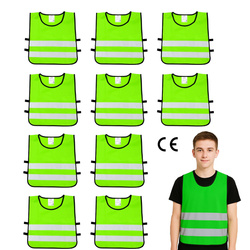 Kamizelka odblaskowa ostrzegawcza zielona dzieci młodzieży 50x55cm 10szt