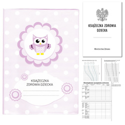 Książeczka Zdrowia Dziecka Książeczka Szczepień A5+okładka sowa różowa
