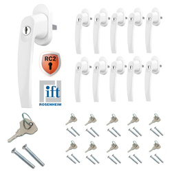 Klamka do okna antywłamaniowa kluczykiem RC2 10szt