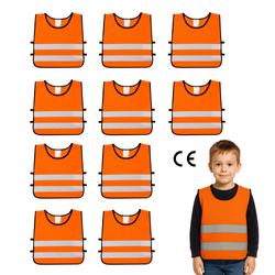 Kamizelka odblaskowa ostrzegawcza dla dzieci przedszkolaków 42x45cm 10szt