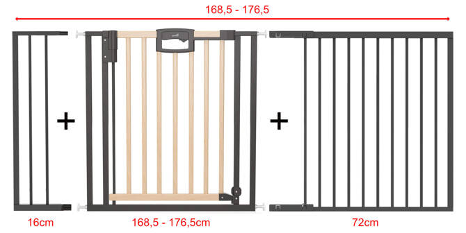 Bramka barierka rozporowa zabezpieczająca 168,5-176,5cm drzwi GEUTHER