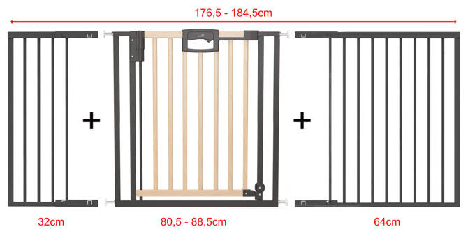 Bramka barierka rozporowa zabezpieczająca 176,5-184,5cm drzwi GEUTHER