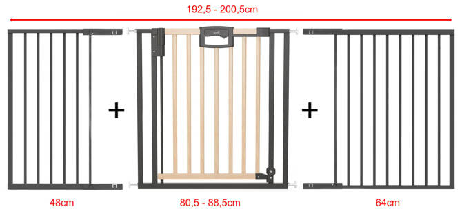 Bramka barierka rozporowa zabezpieczająca 192,5-200,5cm drzwi GEUTHER