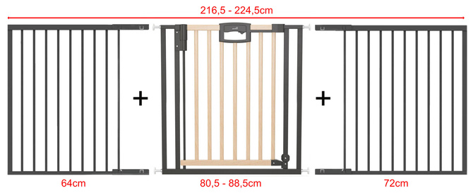 Bramka barierka rozporowa zabezpieczająca 216,5-224,5cm drzwi GEUTHER