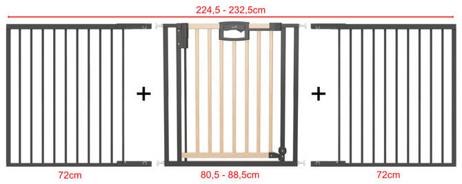 Bramka barierka rozporowa zabezpieczająca 224,5-232,5cm drzwi GEUTHER