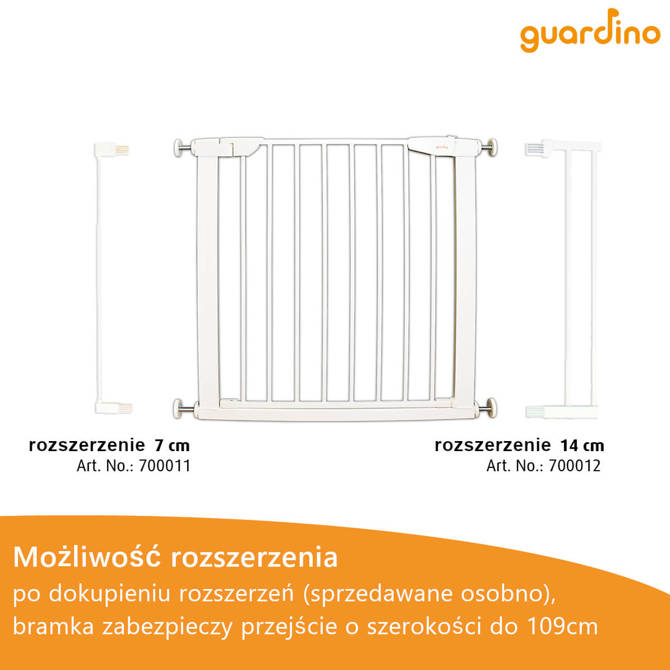 Bramka zabezpieczająca ochronna rozporowa Guardino 75-81cm wys.75cm REER