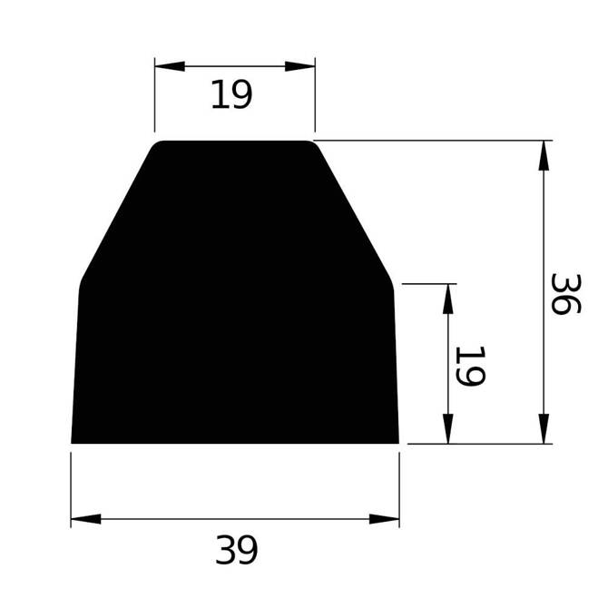 Profil ochronny ostrzegawczy krawędzi typ WP Uv 39x36mm 6m NOMA® PROTECT