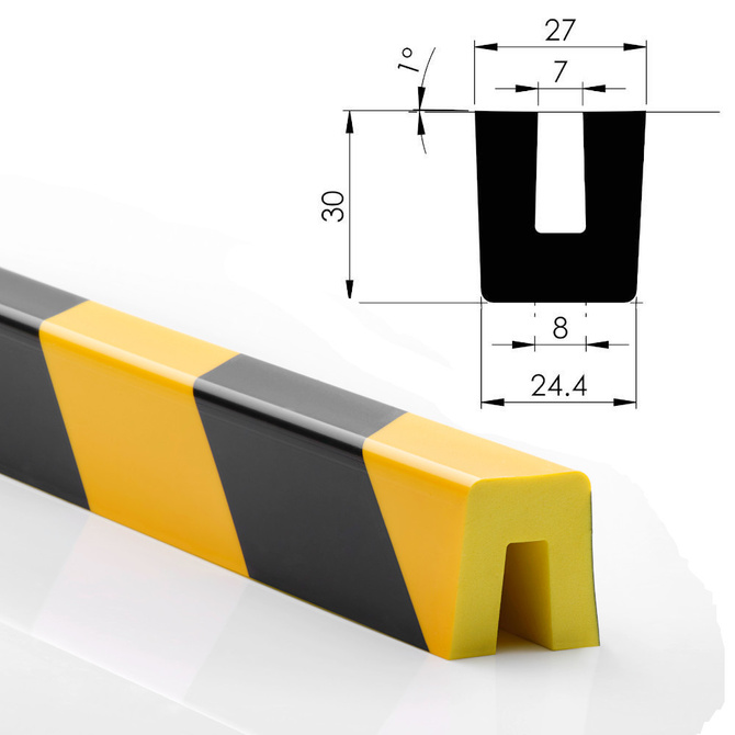 Profil ochronny zabezpieczenie krawędzi G U 27x30mm 6m NOMA® PROTECT