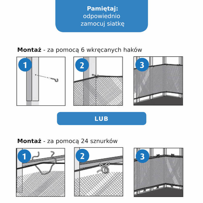 Zabezpieczenie balustrady siatka 294x94cm REER