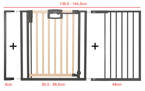 Bramka barierka rozporowa zabezpieczająca 136,5-144,5cm drzwi GEUTHER